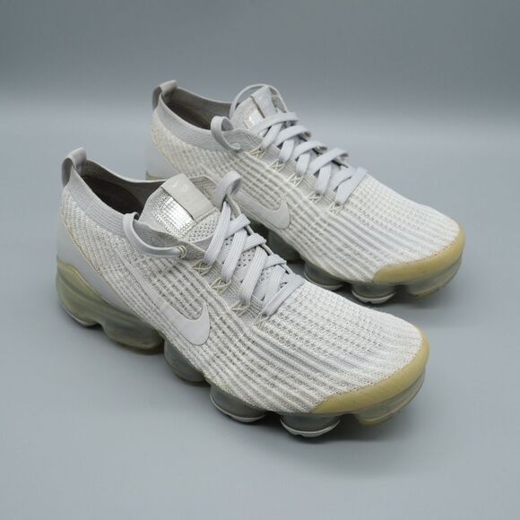 Nike Air VaporMax Flyknit 3 Shoes Women's Size 10 Pure Platinum AJ6910-100 - Picture 1 of 10
